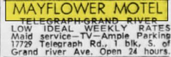 Mayflower Motel - Oct 1966 Ad